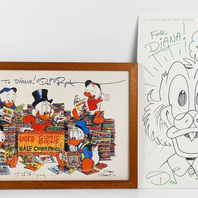 Don Rosa Original Disney Drawing & Signed Poster