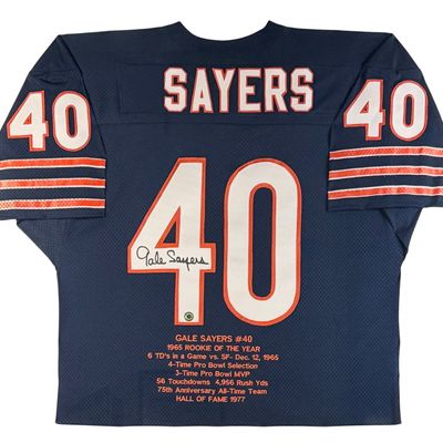 Signed Gale Sayers Hall of Fame Chicago Bears Football Jersey