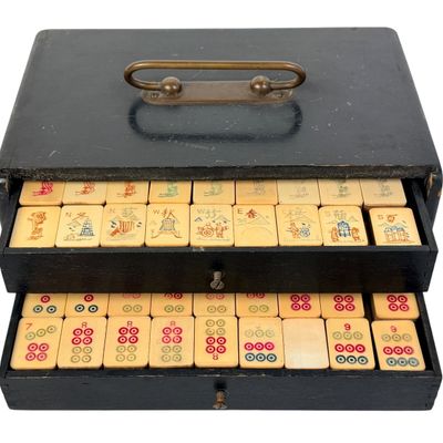 Sale Photo Thumbnail #159: Vintage Mahjong Set