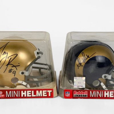 (2) Signed Ridell Mini Helmets