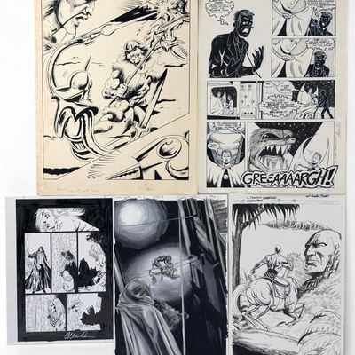 Sale Photo Thumbnail #107: Group of Original Signed Comic Book Drawings (As Is)