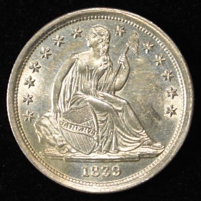 1839 SEATED LIBERTY DIME CH/GEM BU