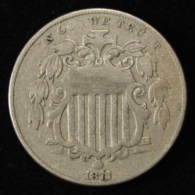 1872 SHIELD NICKEL VF