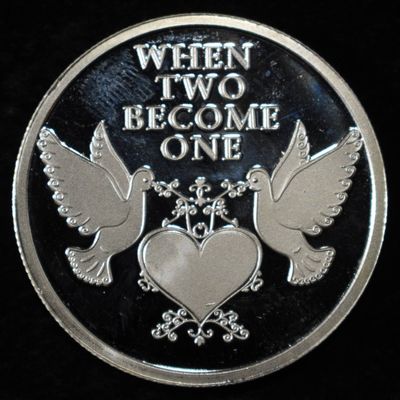 Sale Photo Thumbnail #413: WEDDING 1 OZ .999 SILVER ROUND