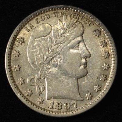 1897 BARBER QUARTER AU/BU