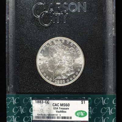 1883-CC MORGAN DOLLAR CAC MS60