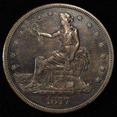 1877-CC TRADE DOLLAR XF/AU