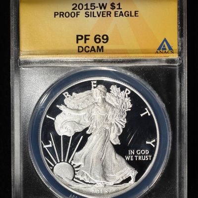 Sale Photo Thumbnail #212: 2015-W PROOF AMERICAN SILVER EAGLE ANACS PF69 DCAM