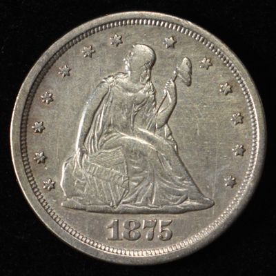 1875-S 20 CENT PIECE AU