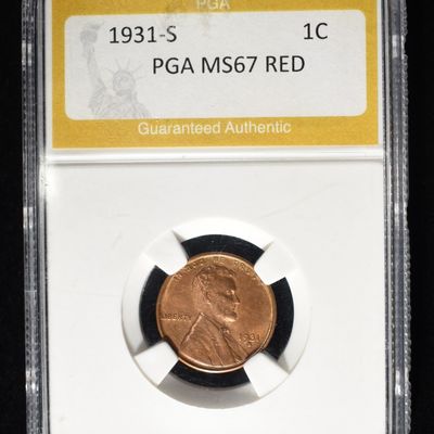 Sale Photo Thumbnail #144: 1931-S WHEAT CENT PGA SUPERB GEM BU RED