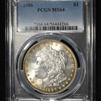 Sale Photo Thumbnail #188: 1886 MORGAN DOLLAR PCGS MS-64
