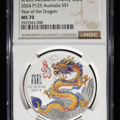 Sale Photo Thumbnail #228: 2024 P125 $1 AUS YEAR OF THE DRAGON NGC MS70