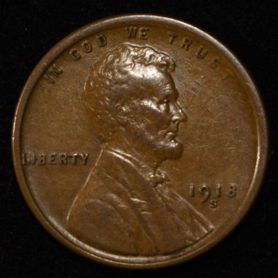 Sale Photo Thumbnail #349: 1918-S LINCOLN CENT CH BU