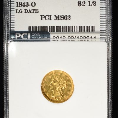 Sale Photo Thumbnail #438: 1843-O LARGE DATE $2.5 LIBERTY GOLD PCI BU