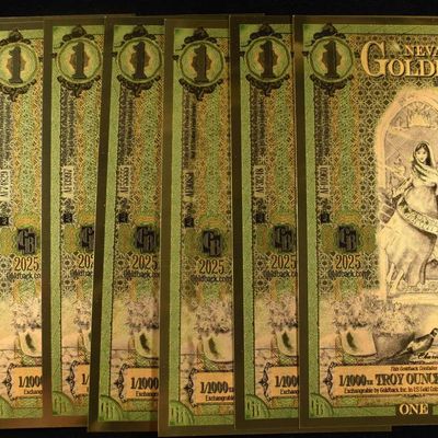 Sale Photo Thumbnail #429: (7) $1 GOLDBACKS 1/1000TH TROY OZ 24K GOLD