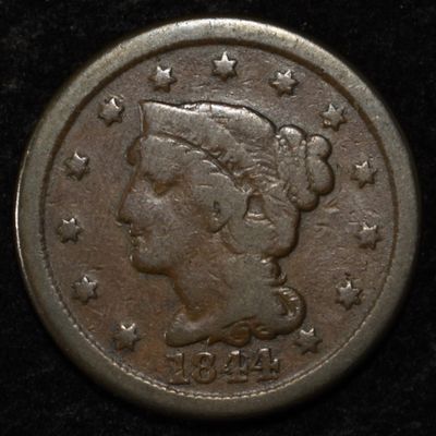 1844/81 LARGE CENT VG
