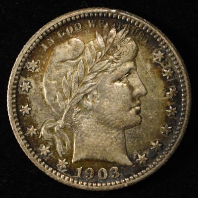 1903-S BARBER QUARTER AU
