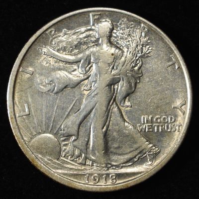 1918-D WALKING LIBERTY HALF DOLLAR XF