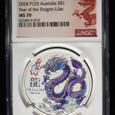Sale Photo Thumbnail #231: 2024 P125 $1 AUS YEAR OF THE DRAGON NGC MS70