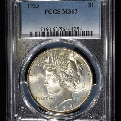 Sale Photo Thumbnail #206: 1923 PEACE DOLLAR PCGS MS-63