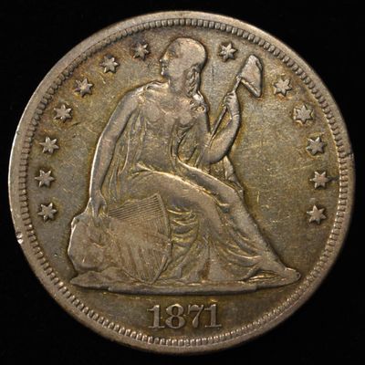 Sale Photo Thumbnail #171: 1871 LIBERTY SEATED DOLLAR XF/AU