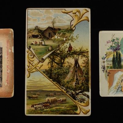 Sale Photo Thumbnail #304: (3) VINTAGE ADVERTISEMENT CARDS
