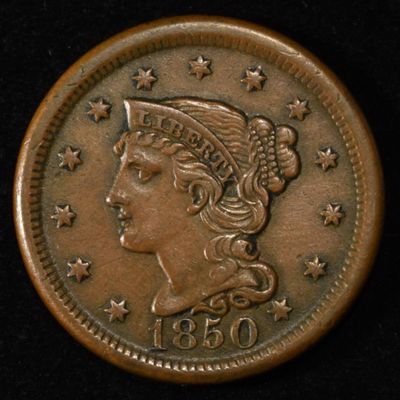 1850 LARGE CENT CH AU