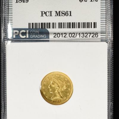 Sale Photo Thumbnail #439: 1849 $2.5 LIBERTY GOLD PCI BU