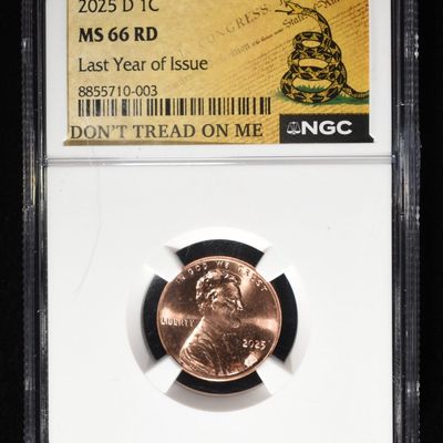 Sale Photo Thumbnail #147: 2025-D SHIELD CENT NGC MS66RD