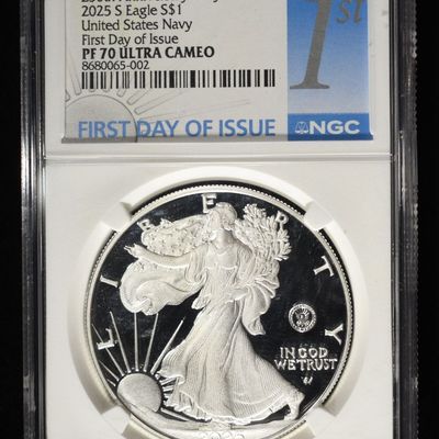 2025-S AMERICAN SILVER EAGLE PF70 ULTRA CAMEO NGC