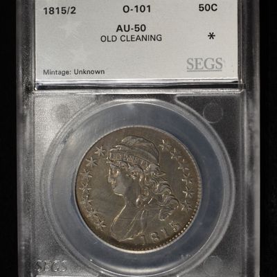 1815/2 BUST HALF DOLLAR SEGS AU O-101