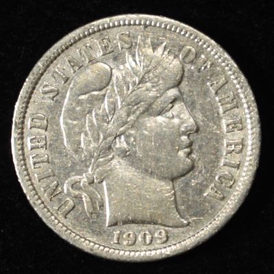 1909-D BARBER DIME XF