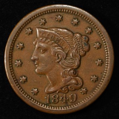 1849 LARGE CENT CH AU