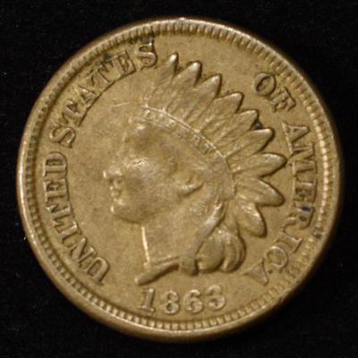 1863 INDIAN CENT XF