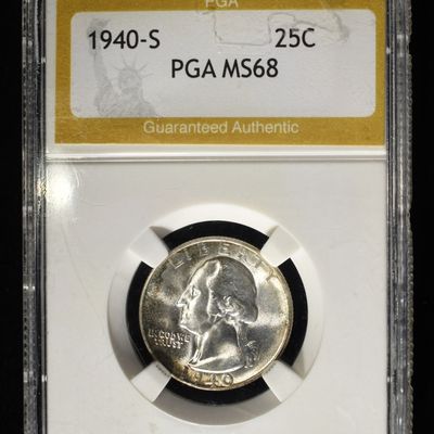 Sale Photo Thumbnail #160: 1940-S WASHINGTON QUARTER PGA SUPERB GEM+ BU