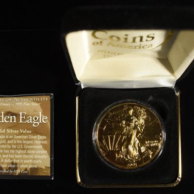 Sale Photo Thumbnail #342: 2001 24KT GOLD PLATED SILVER EAGLE