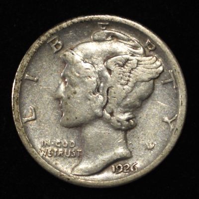 Sale Photo Thumbnail #359: 1926-S MERCURY DIME VF/XF