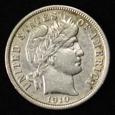 1910-S BARBER DIME CH AU