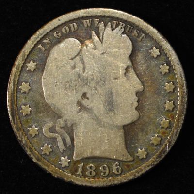 1896-S BARBER QUARTER VG