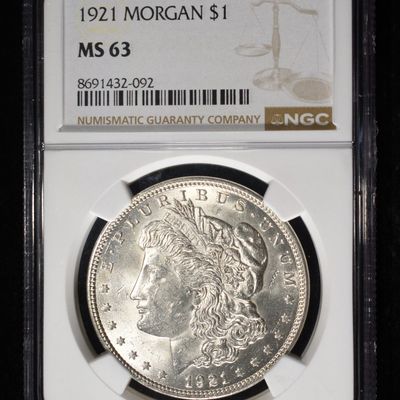 1921 MORGAN DOLLAR NGC MS63