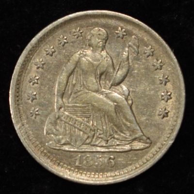 1856 SEATED LIBERTY HALF DIME AU