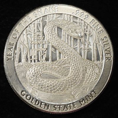 Sale Photo Thumbnail #406: THE YEAR OF THE SNAKE 1 OZ .999 SILVER ROUND
