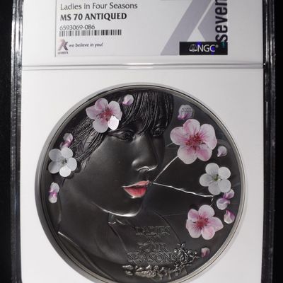 Sale Photo Thumbnail #422: 2021 5OZ $20 PALAU LADIES IN FOUR SEASONS NGC MS70