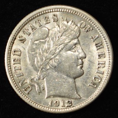 1912 BARBER DIME AU/BU
