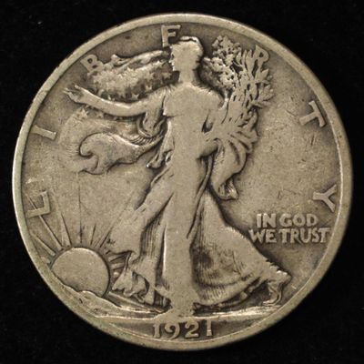 1921-S WALKING LIBERTY HALF DOLLAR FINE