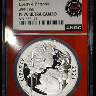 Sale Photo Thumbnail #403: 2024 SILVER LIBERTY & BRITANNIA NGC PF-70 UCAM