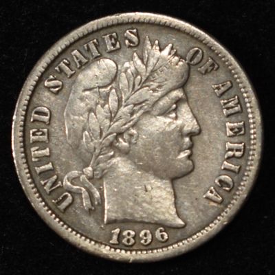 1896-S BARBER DIME XF