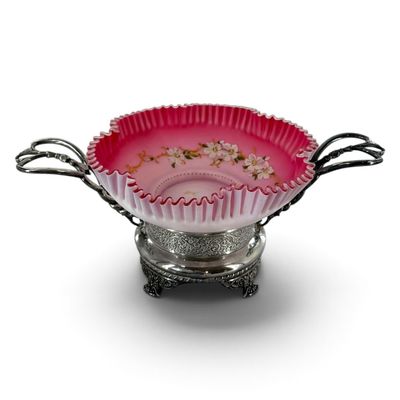 Simpson Hall Miller Satin Glass Brides Basket