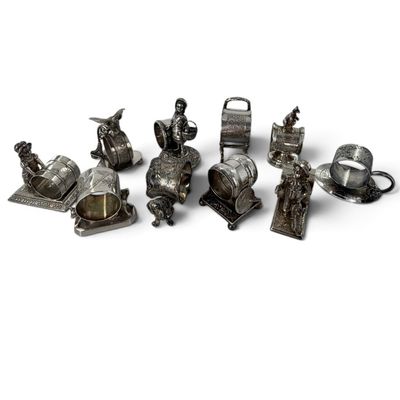 Ten Victorian Silverplate Napkin Rings