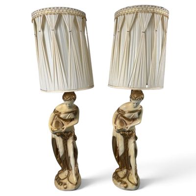 Sale Photo Thumbnail #182: Pair Neoclassical Figural Floor Lamps